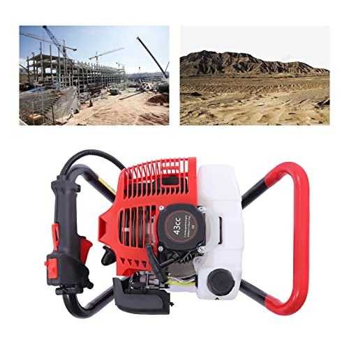 LIYUANJUN 43cc Post Hole Digger, 1.7HP 2-Stroke Ground Drilling Machine Kit with 3.1", 3.9", 4.7" Drill Bits Garden Gas Powered Excavator Gasoline Earth Auger Digging Machine for Agriculture Planting