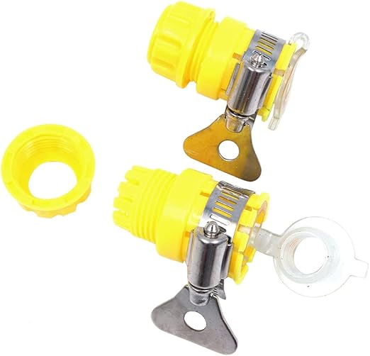 Hsthe Sea 5 Pcs Garden Hose Tap Connector 15-20mm Diameter Universal Tap Adapter Connector Mixer with Universal Adjustment Valve Garden Hose Pipe Joiner Fitting