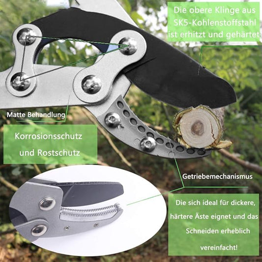 AUPERTO Heavy Duty Telescopic Anvil Loppers with Ratchet Quick Extending 690mm to 1030mm Pruning Shears with SK5 Gear Cutting System