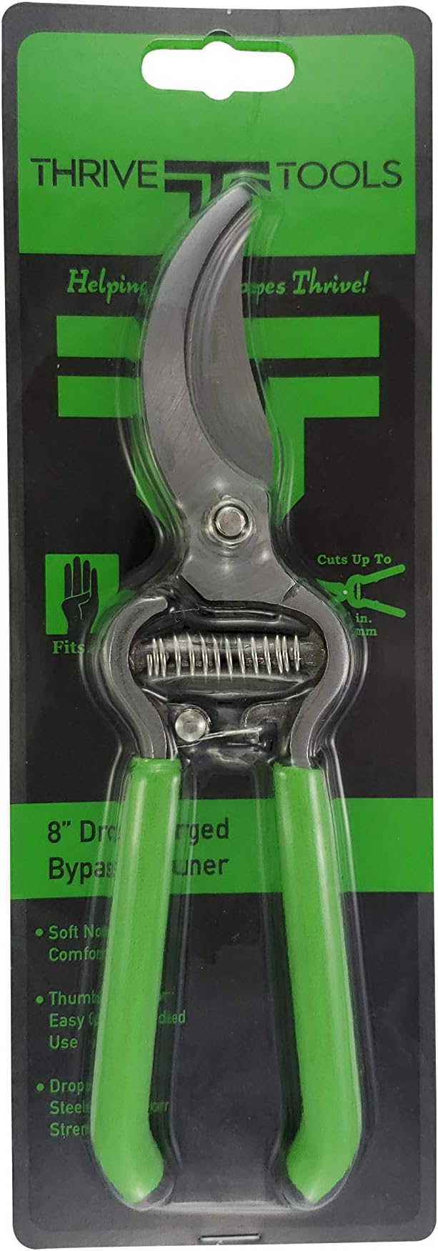 Thrive Tools Bypass Pruning Shears- Bypass Hand Pruners for Rose, Limb and Branch Pruning
