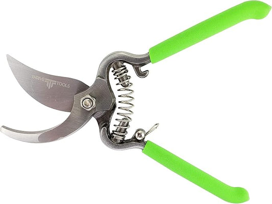 Thrive Tools Bypass Pruning Shears- Bypass Hand Pruners for Rose, Limb and Branch Pruning