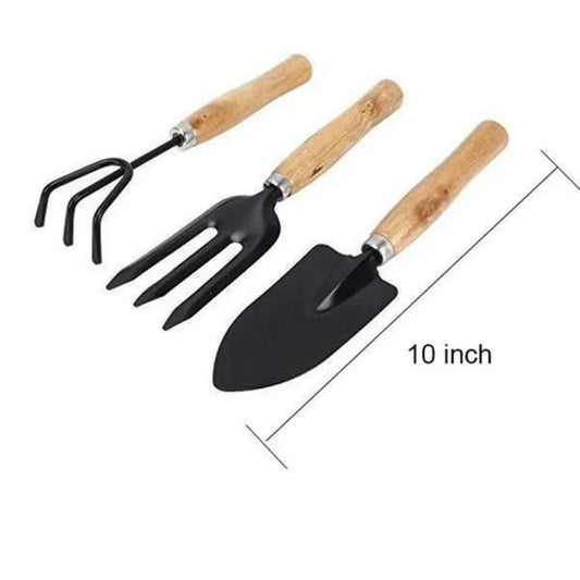 Pack of 3 Gardening tool set Wooden Handle , Set of 3 Piece Garden Tool set, Gardening Tools, extremely High Qualityh