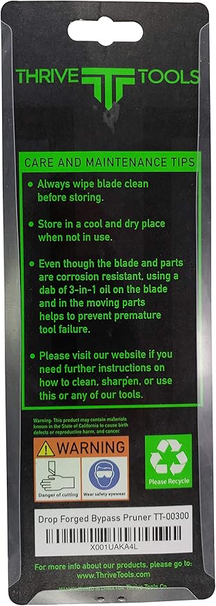 Thrive Tools Bypass Pruning Shears- Bypass Hand Pruners for Rose, Limb and Branch Pruning