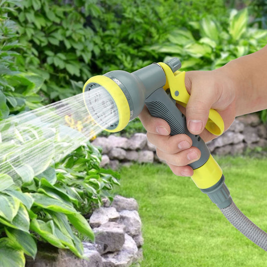 Garden Hose Nozzle 8 Functions Spray Gun Suit for Gardening Outdoor Use, Green