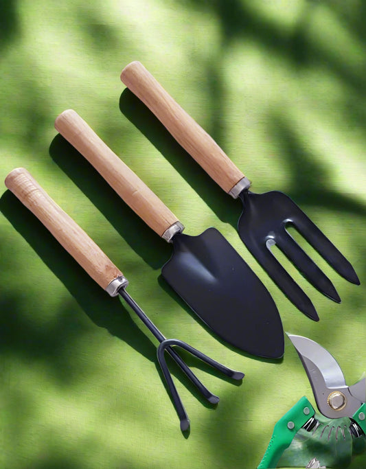 Pack of 3 Gardening tool set Wooden Handle , Set of 3 Piece Garden Tool set, Gardening Tools, extremely High Qualityh