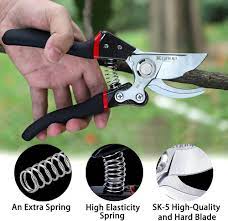 Gardening scissors pruning shears professional sharp hand pruning shears and safety lock tree trimming trim non-slip handles Pruners